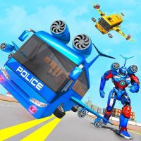 Flying Bus Robot Transform War Police Robot Games APKs MOD