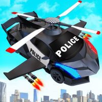 Flying Police Helicopter Car Transform Robot Games APKs MOD
