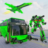 Army Bus Robot Transform Wars Air jet robot game APKs MOD