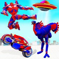 Flying Ostrich Robot Transform Bike Robot Games APKs MOD