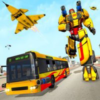 Bus Robot Car Transform Flying Air Jet Robot Game 1.1 APKs MOD