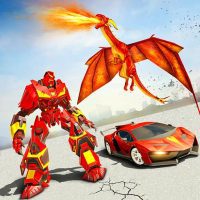 Flying Dragon Robot Car Robot Transforming Games 2.7 APKs MOD