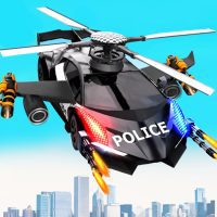 Flying Helicopter Police Robot Car Transform Game 1500005 APKs MOD
